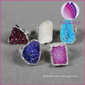 Hot sale fashion agate druzy rings for mens